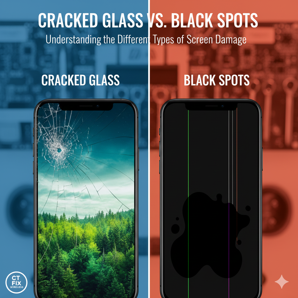 Cracked Glass vs. Black Spots: Understanding the Different Types of Screen Damage